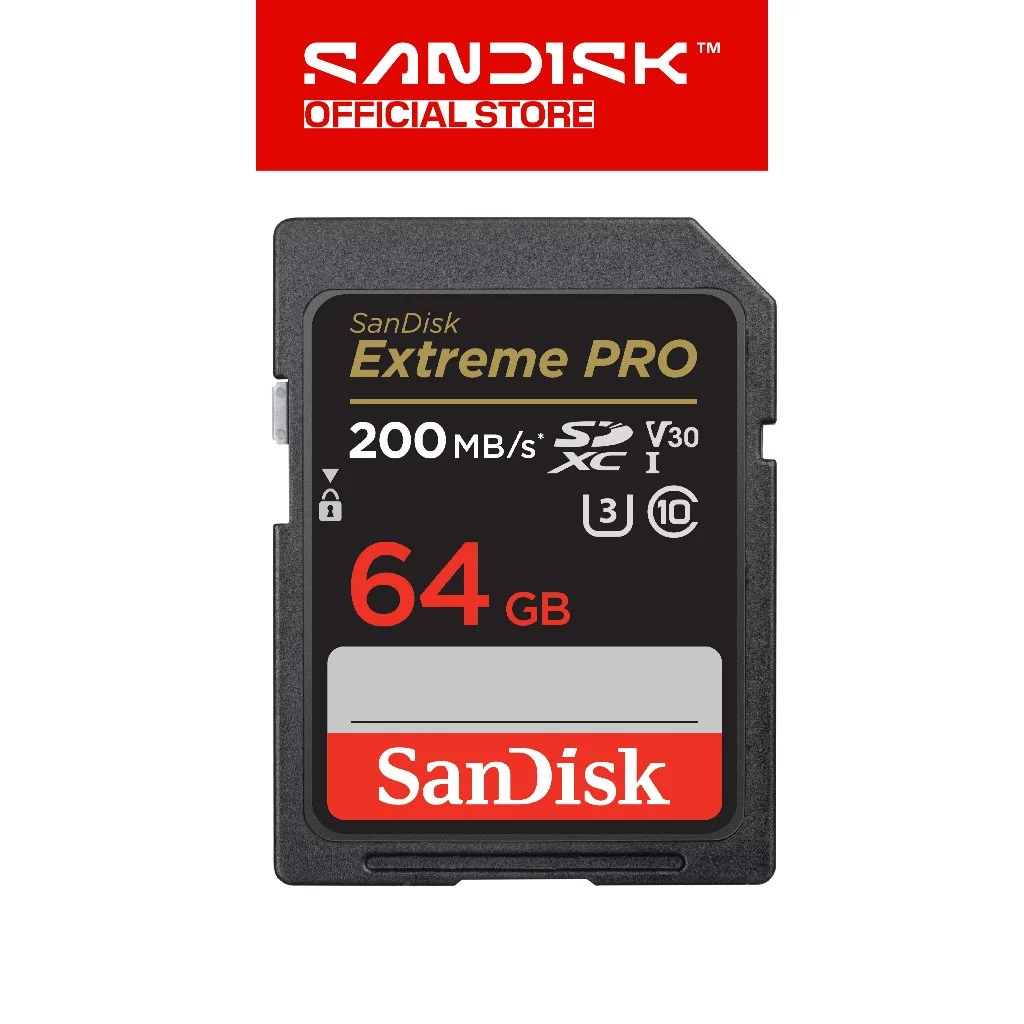 SANDISK SDXC Card Extreme Pro 64GB UHS-I Class 10 U3 V30 for 4K UHD (Up to 200MB:s)2.webp