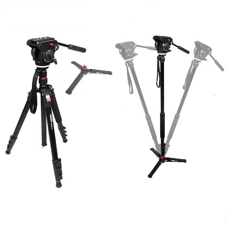Rover 77 Paket 1 Traveller Fluid Head Video Tripod Monopod Kit