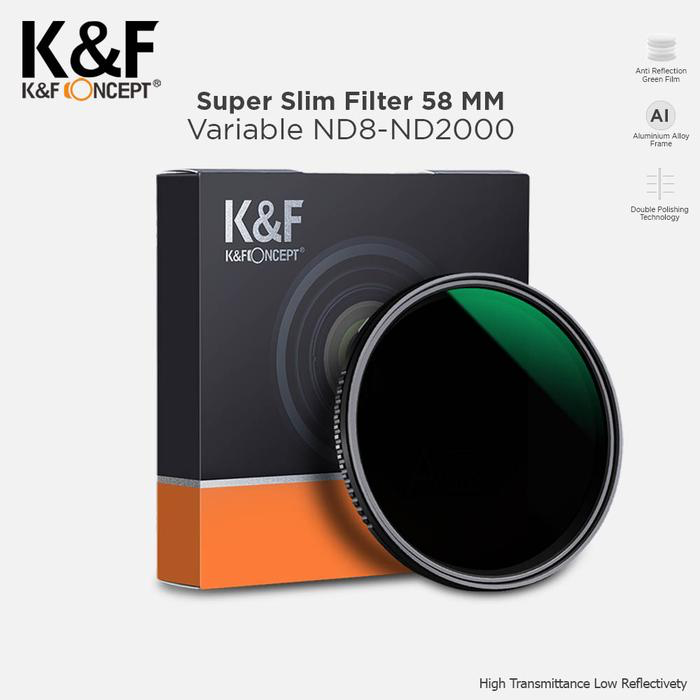 KNF Concept 58mm Filter Multi Coating ND8-2000 Super Slim Filter K&F