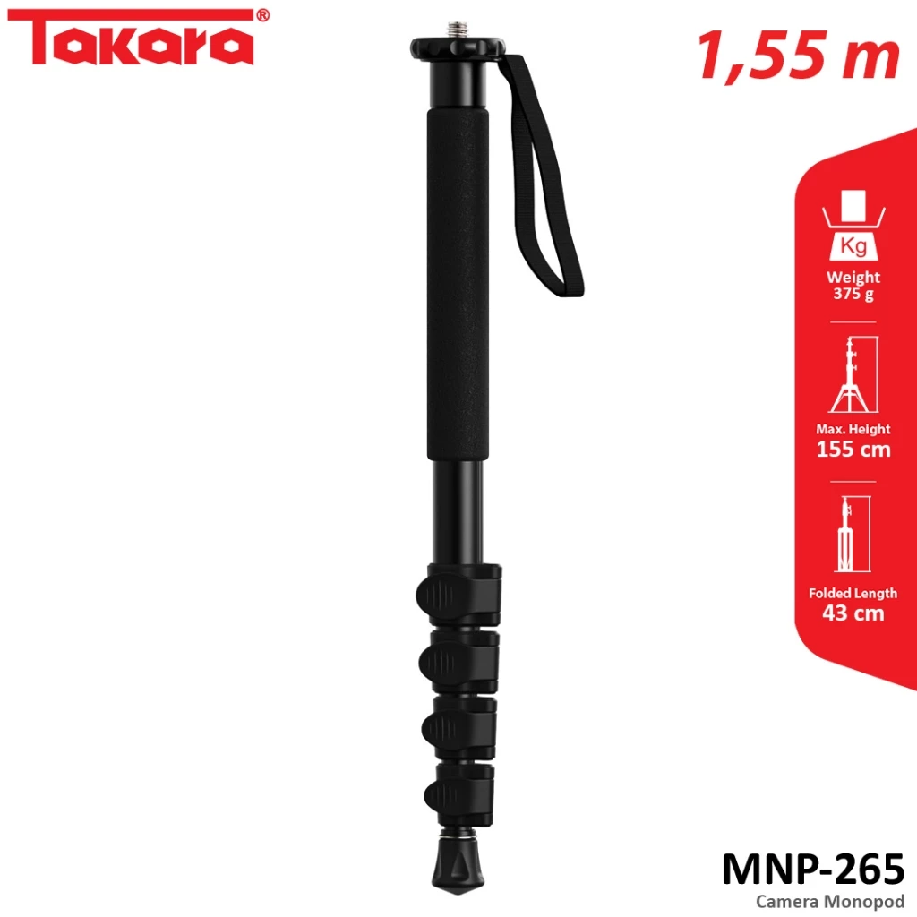 Takara MNP-265 Professional Monopod for Camera & Smartphone