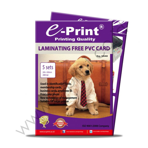 [8997026930775] EPRINT 200X300MM LAMINATING FREE PVC CARD - 5 SETS